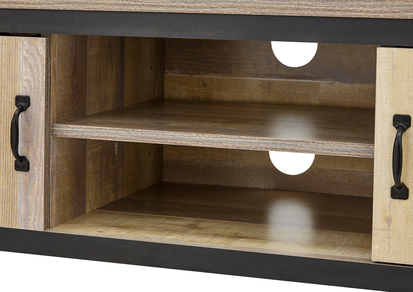 Boston TV Unit Oak 2 Shelves 2 Doors