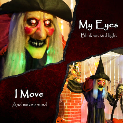 Animated Witch Halloween Decoration - 160cm