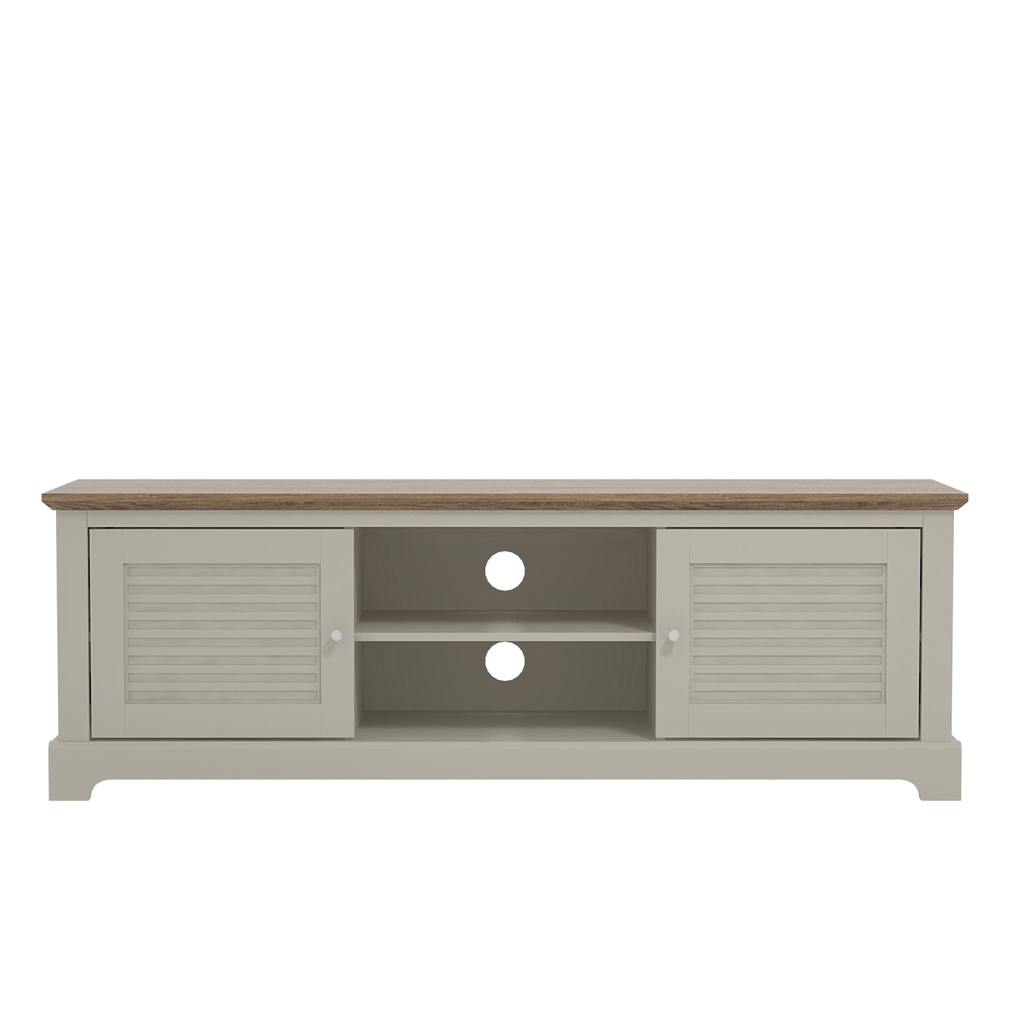 Salcombe TV Unit Light Grey 6 Shelves 2 Doors
