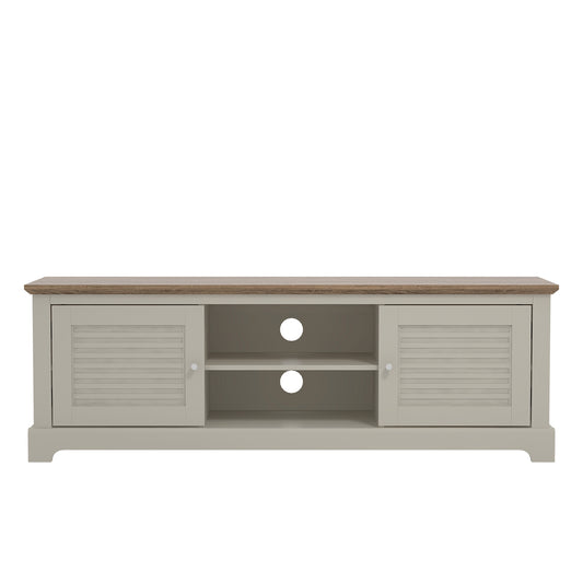 Salcombe TV Unit Light Grey 6 Shelves 2 Doors