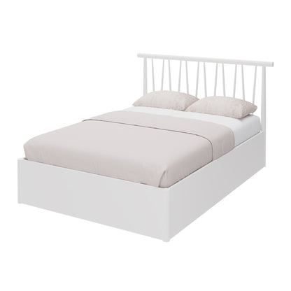 Fusum Small Double Ottoman Bed White 5 x 7ft