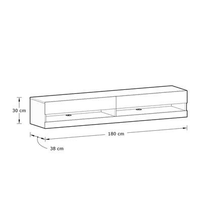 Leon TV Unit Grey 2 Shelves 2 Drawers