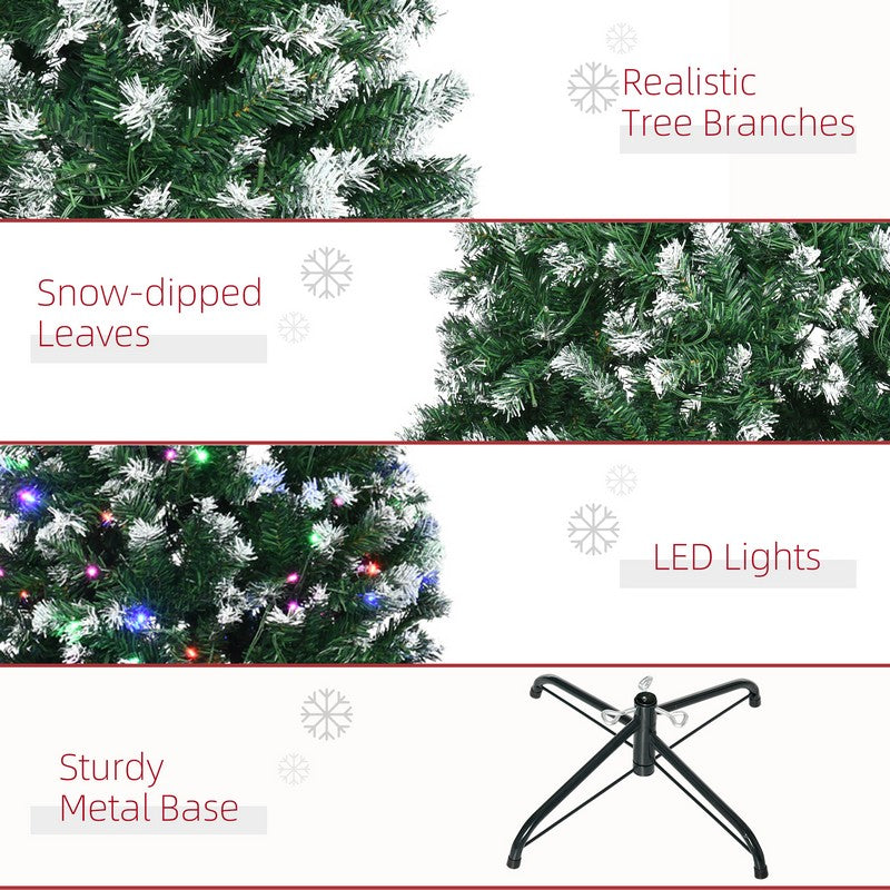 6 Foot Tall Prelit Pencil Slim Artificial Christmas Tree with Realistic Branches