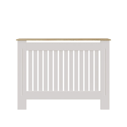 Longslow Large Radiator Cover White & Oak 1 Shelf