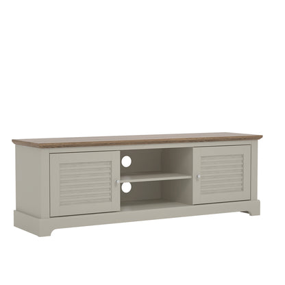Salcombe TV Unit Light Grey 6 Shelves 2 Doors