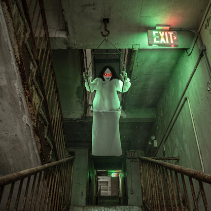Animated Swinging Ghost Halloween Decoration - 170cm