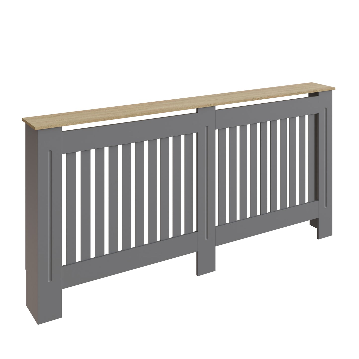 Longslow Large Radiator Cover Grey & Oak 1 Shelf