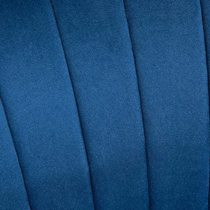 Velvet-Feel Tub Chair and Footstool - Blue