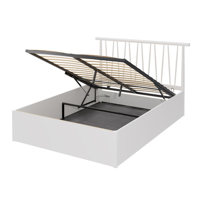 Fusum Small Double Ottoman Bed White 5 x 7ft