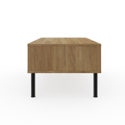 Nervata Coffee Table Oak & Black 2 Drawers