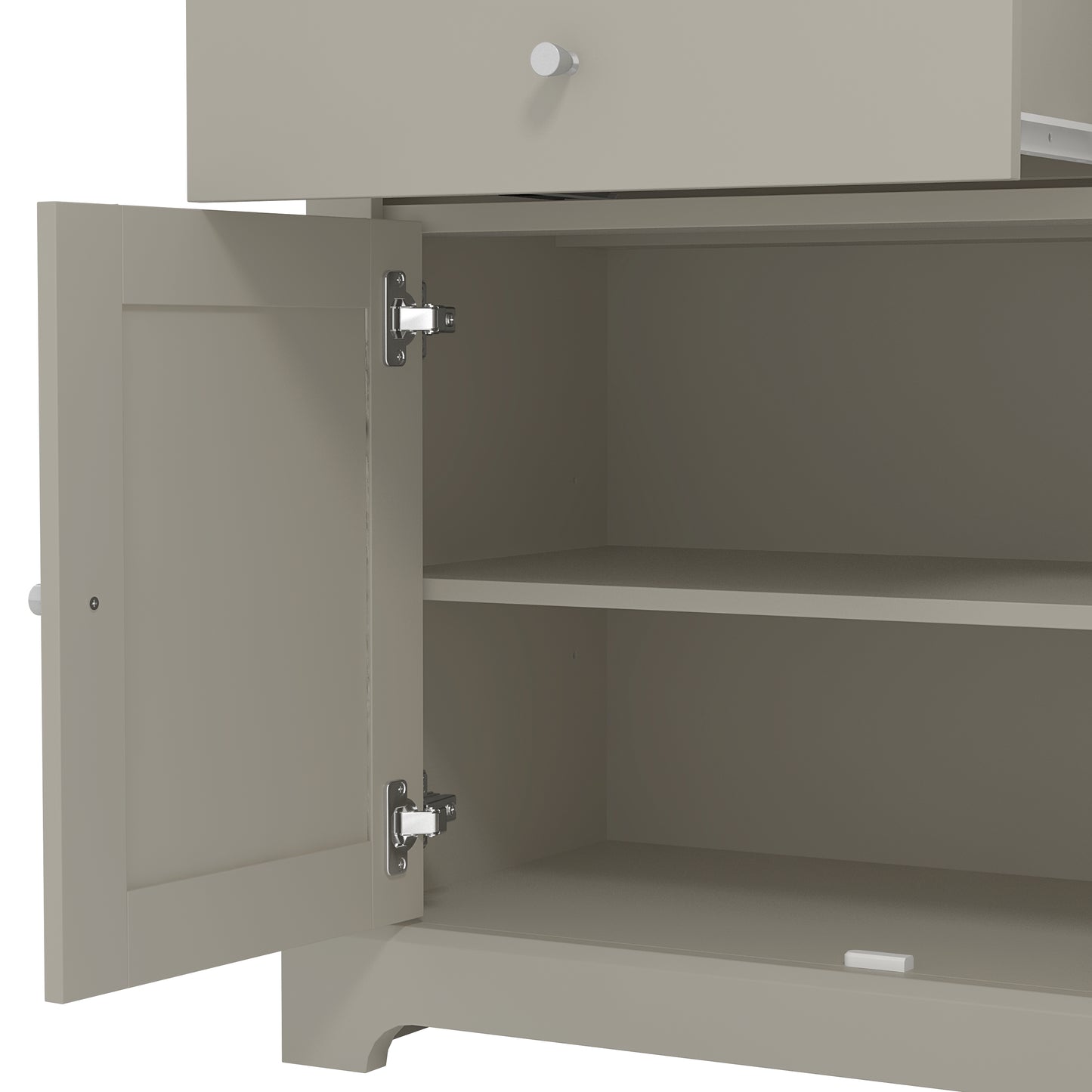 Salcombe Large Sideboard Light Grey 3 Doors 4 Shelves 2 Drawers