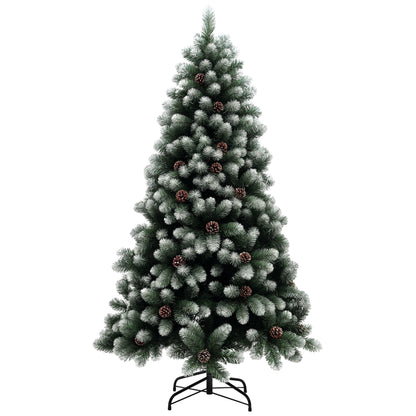 6ft Pinecone Christmas Tree Artificial - White Frosted Green  774 Tips