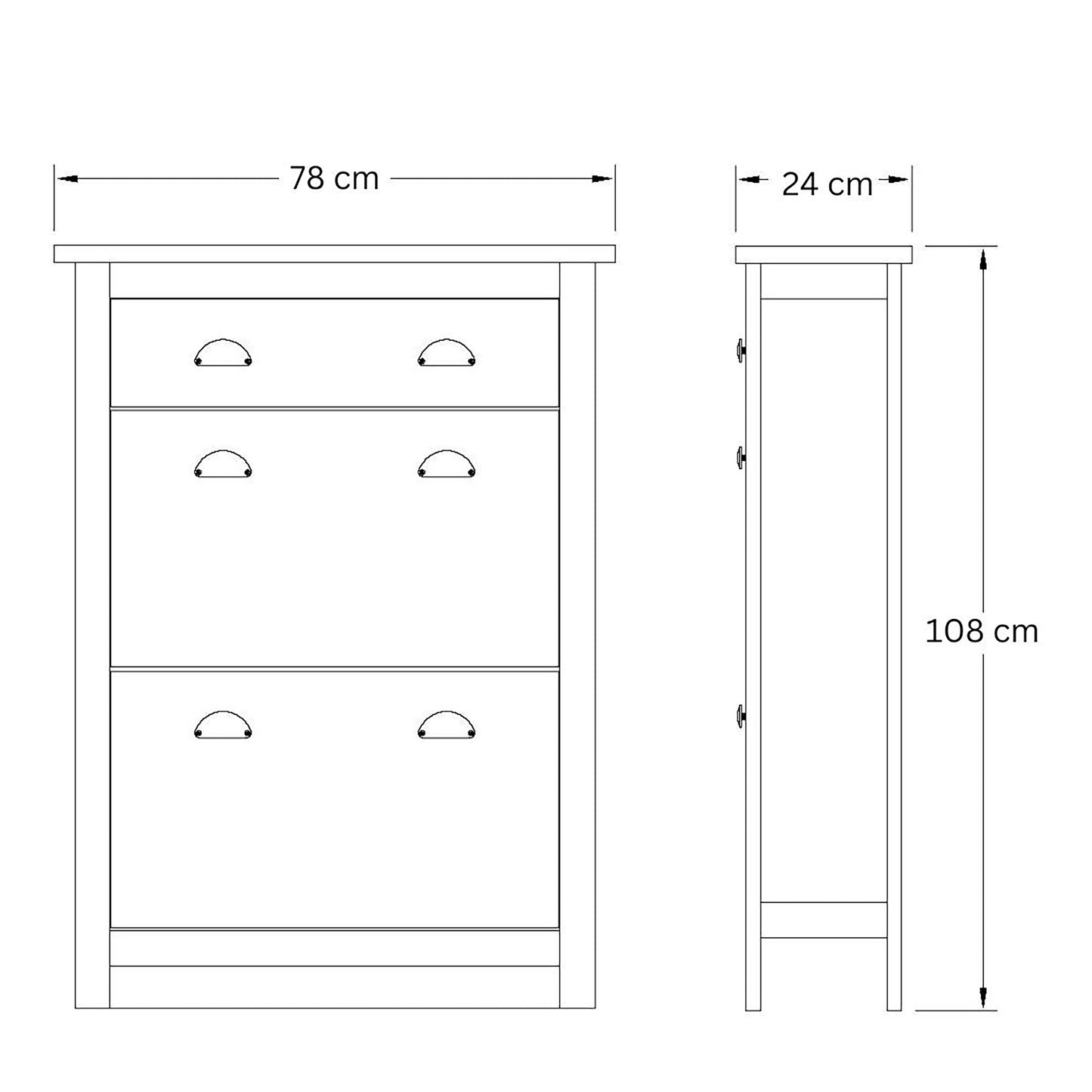 Lancaster Tall Shoe Storage Black 2 Doors 4 Shelves 1 Drawer