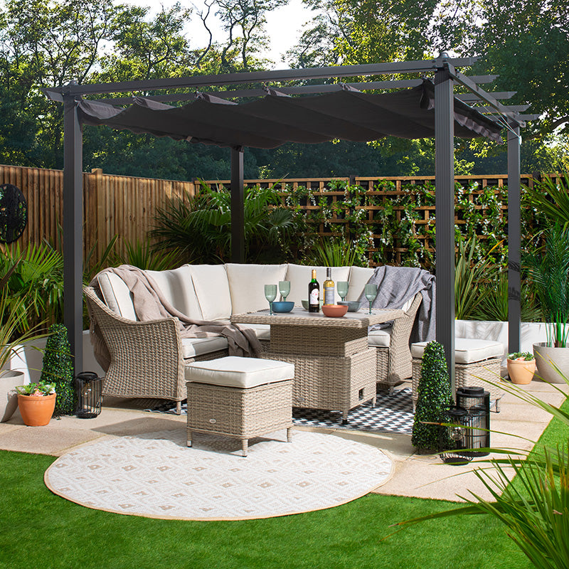Premium Garden Gazebo 3x3m by Croft with a Charcoal Canopy FREE Gazebo ...