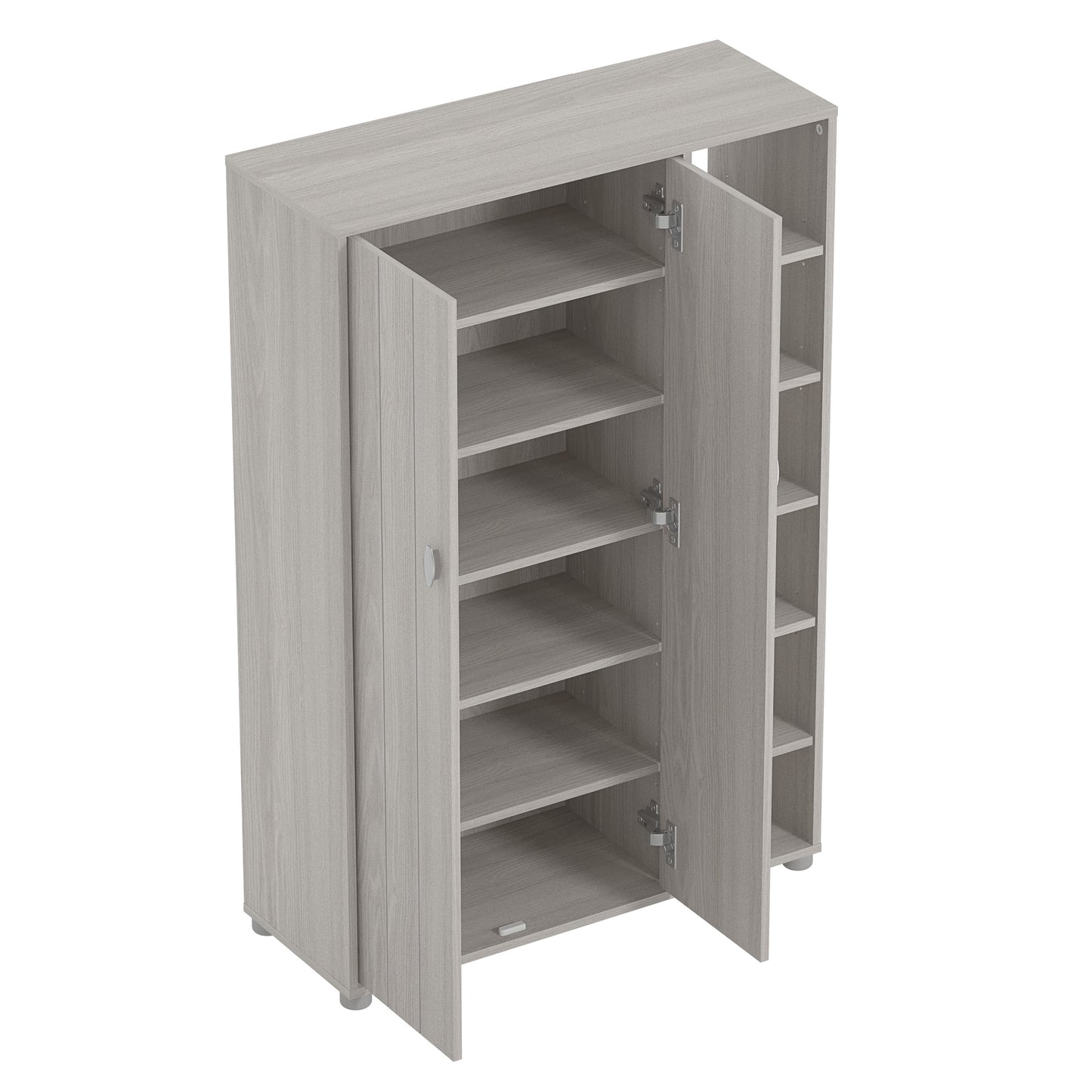 Bideford Tall Shoe Storage Light Grey 2 Doors 12 Shelves