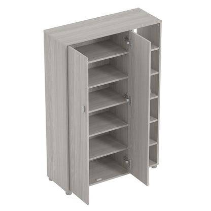 Bideford Tall Shoe Storage Light Grey 2 Doors 12 Shelves