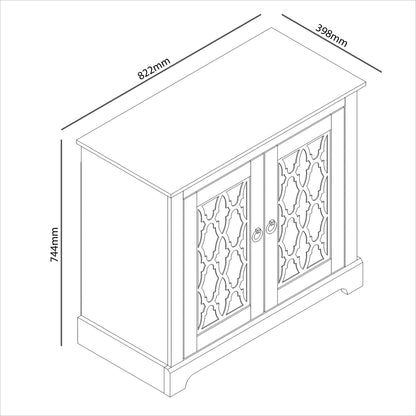 Honition Sideboard Grey 2 Doors 2 Shelves