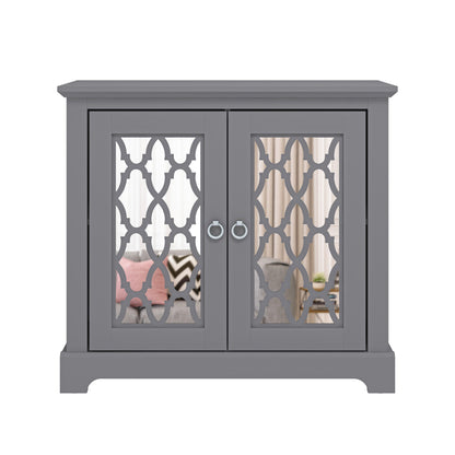 Honition Sideboard Grey 2 Doors 2 Shelves