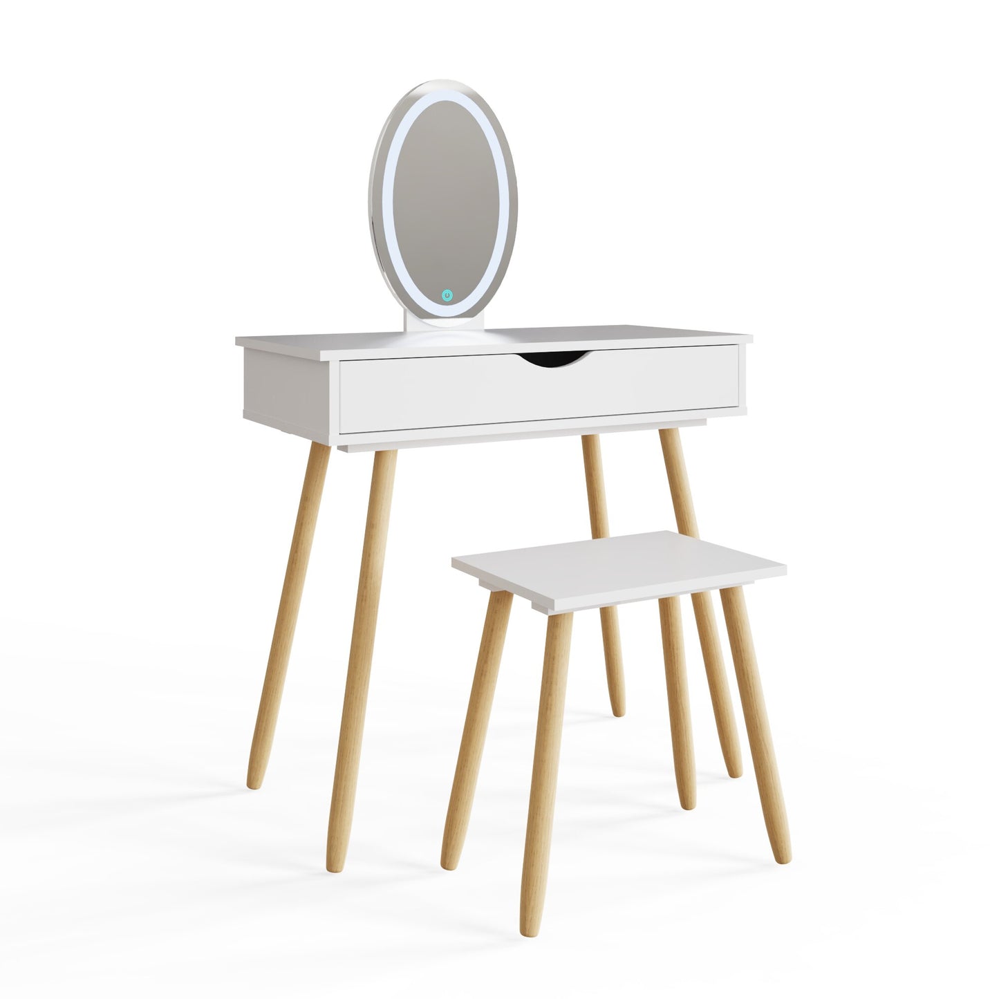 Signy Tall Dressing Table Set White 1 Drawer