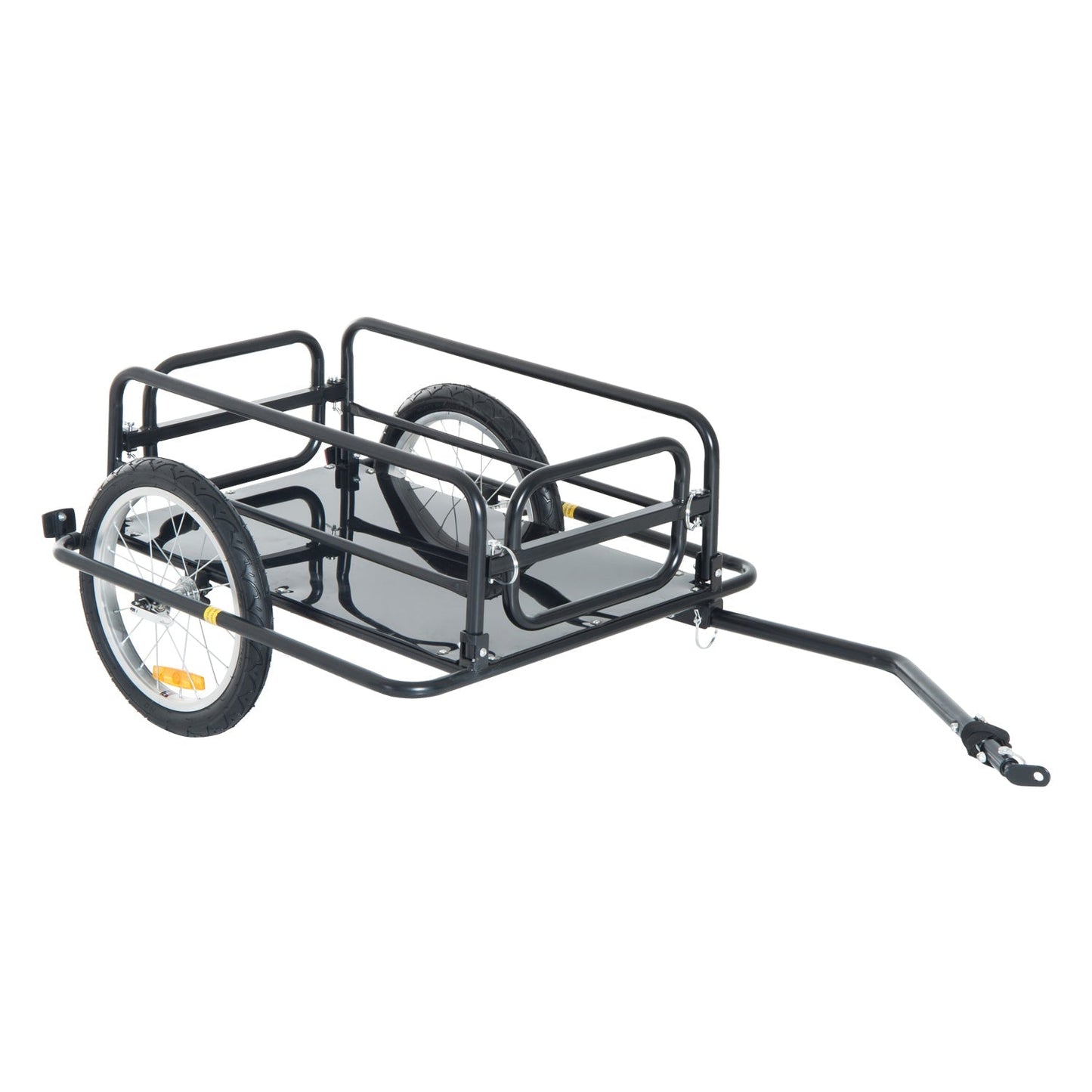 Bike Cargo Trailer in Steel Frame Extra Bicycle Storage Carrier with Hitch-Black Primary Image