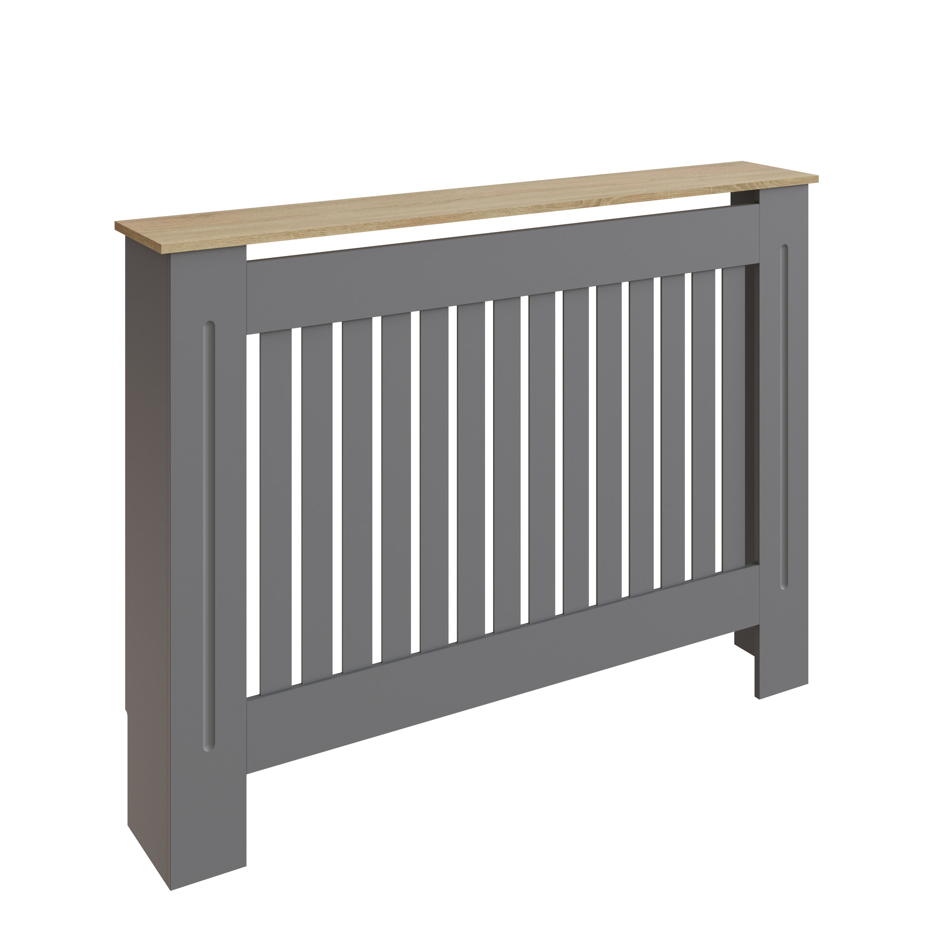 Longslow Large Radiator Cover Grey & Oak 1 Shelf – Cherry Lane