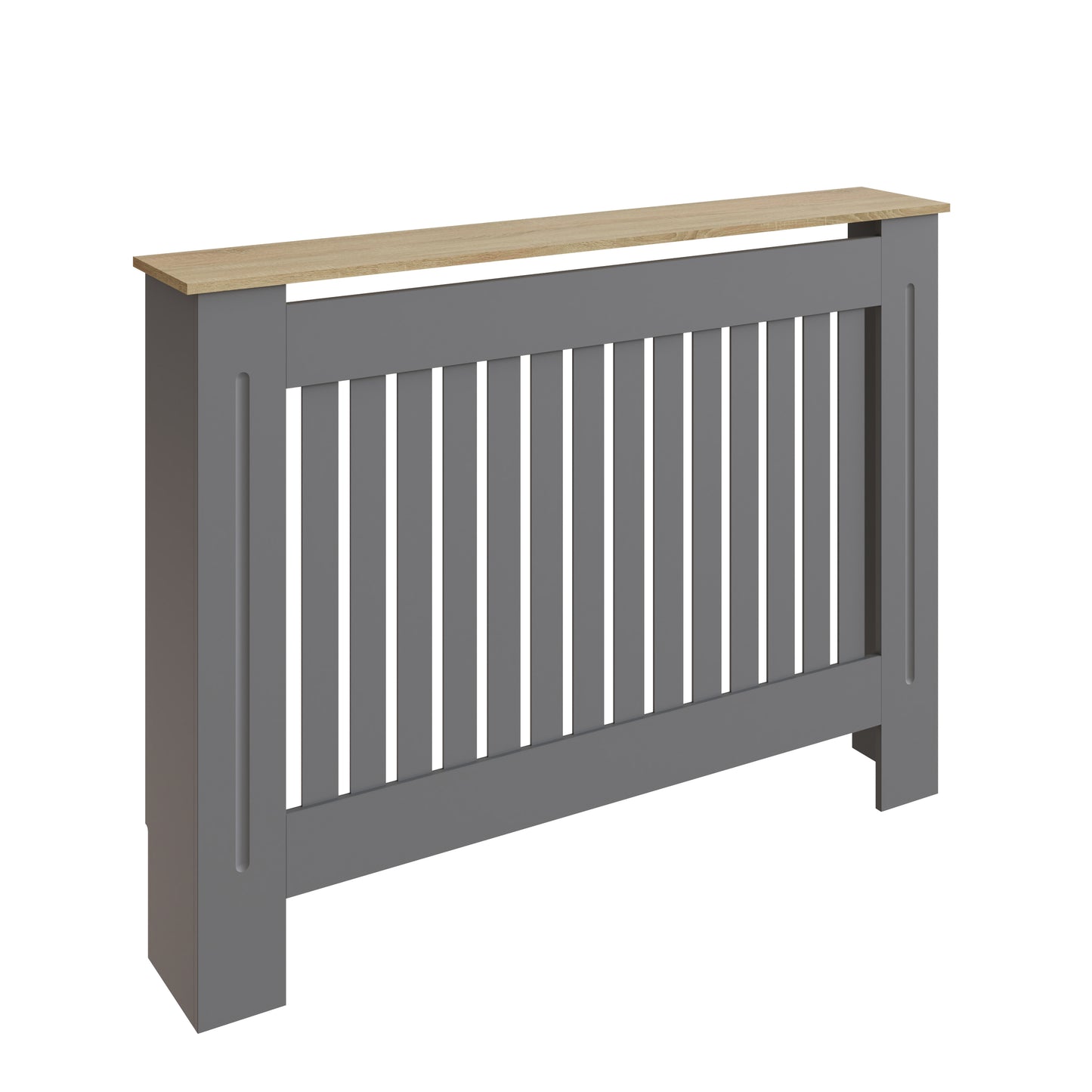 Longslow Large Radiator Cover Grey & Oak 1 Shelf