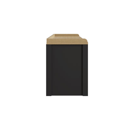 Lancaster Large Shoe Storage Black 2 Doors 7 Shelves