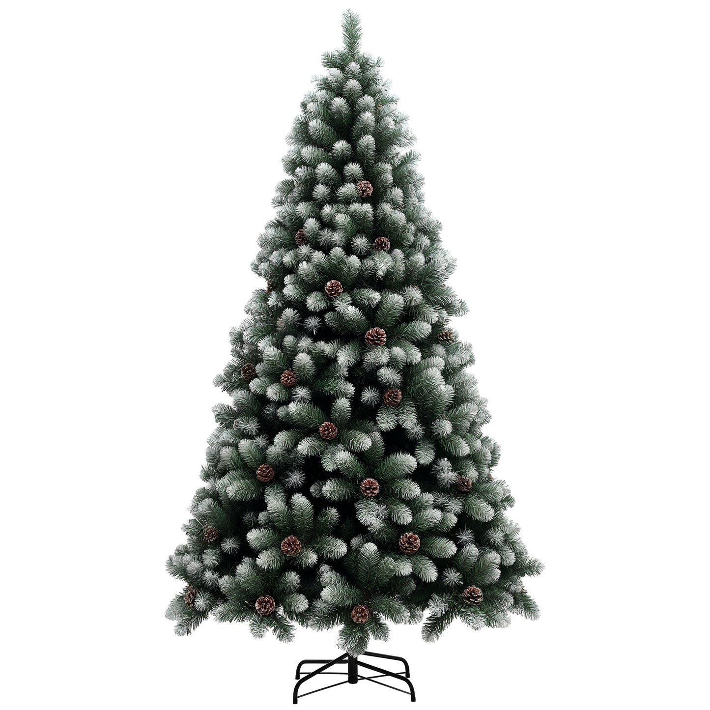 7ft Pinecone Christmas Tree Artificial - White Frosted Green  1152 Tips