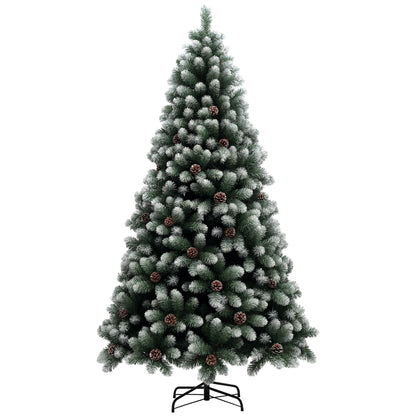 7ft Pinecone Christmas Tree Artificial - White Frosted Green  1152 Tips