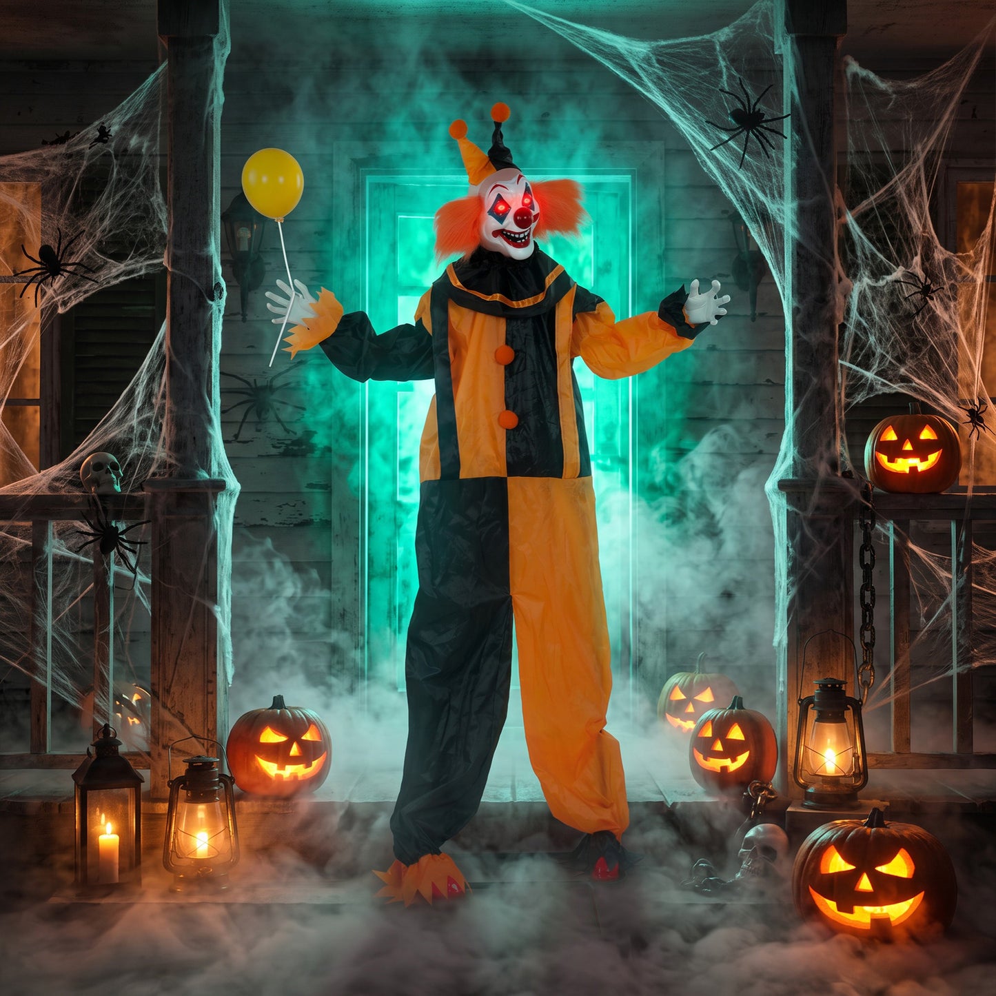 Animated Scary Clown Halloween Decoration - 190cm