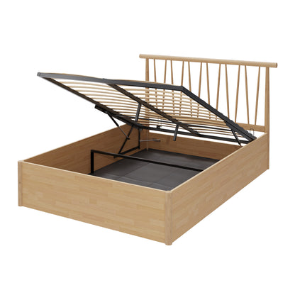 Fusum Small Double Ottoman Bed Oak 5 x 7ft