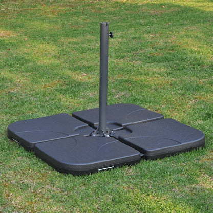 4 pc Heavy Duty Plastic Umbrella Weight Base-Black Primary Image