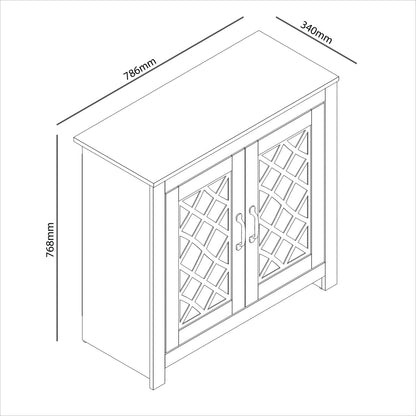 Tiverton Shoe Storage Light Grey 2 Doors 4 Shelves