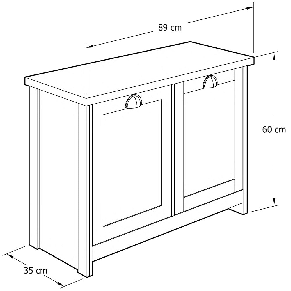 Lancaster Shoe Storage Green & Oak 2 Doors 4 Shelves