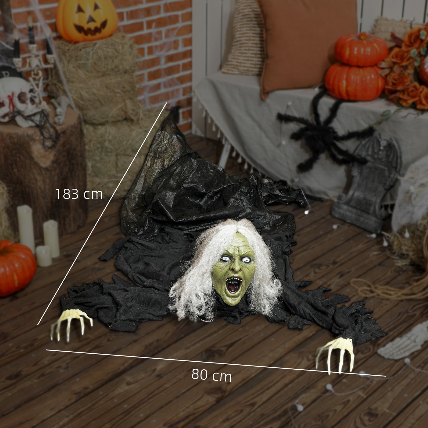 Animated Crawling Zombie Halloween Decoration - 183cm
