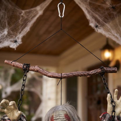 Animated Hanging Zombie Halloween Decoration - 110cm