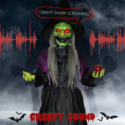 Animated Witch Halloween Decoration - 180cm