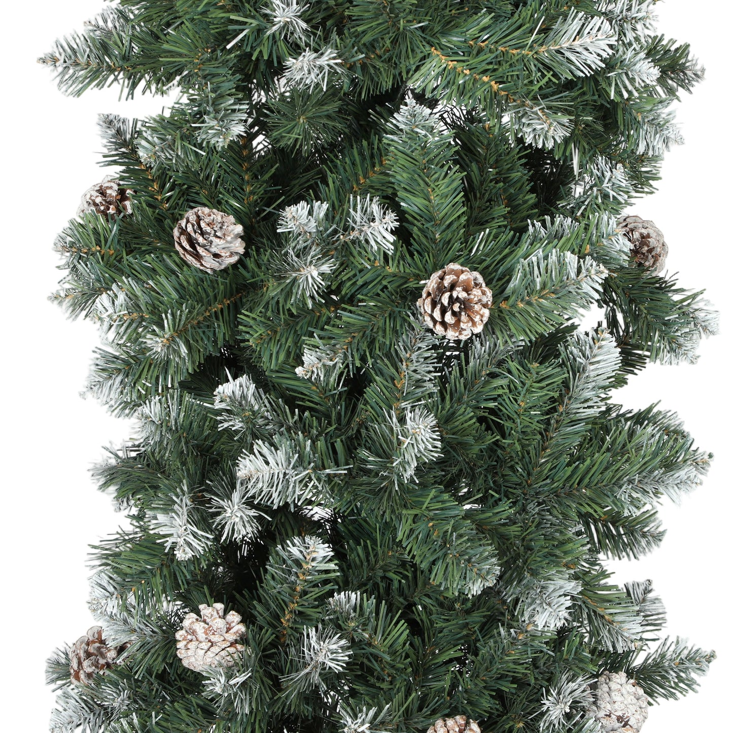 8ft Pinecone Christmas Tree Arch Artificial - White Frosted Green  1800 Tips