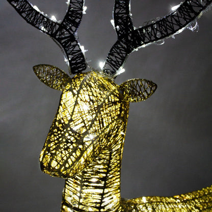 Christmas Light Up Reindeer Gold Stag & Doe Set