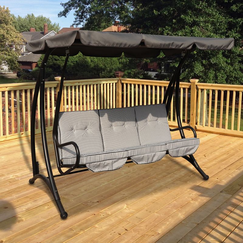 Hartwell Garden Swing Seat by Croft - 3 Seats Grey Cushions Primary Image