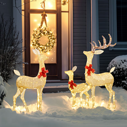 3 Piece Christmas Feature Light Multifunction Warm White Outdoor LED