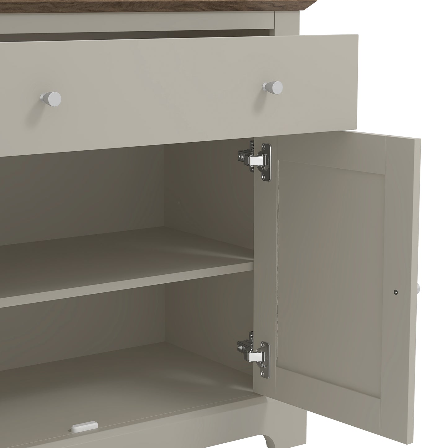 Salcombe Sideboard Light Grey 2 Doors 2 Shelves 1 Drawer