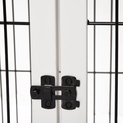 Pawhut Medium-Density Fibreboard 3-Door Small Indoor Pet Cage White