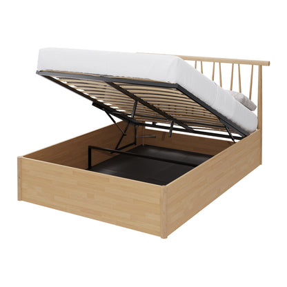 Fusum Small Double Ottoman Bed Oak 5 x 7ft