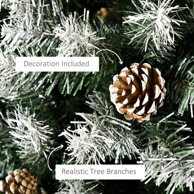 6 Foot Artificial Christmas Tree with Pine Cones