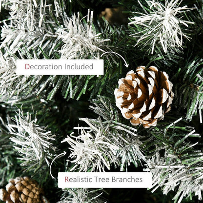 6 Foot Artificial Christmas Tree with Pine Cones
