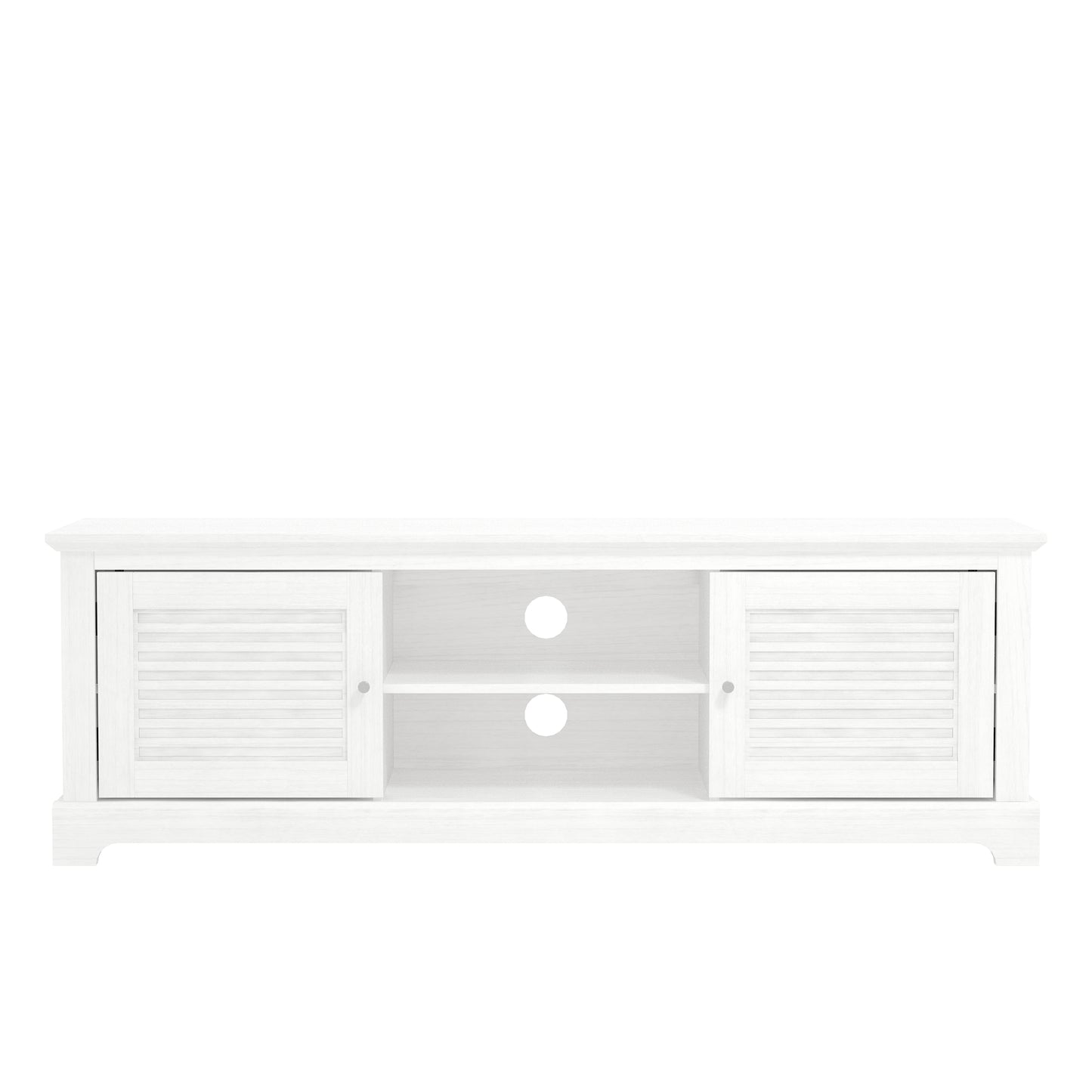 Salcombe TV Unit White 6 Shelves 2 Doors