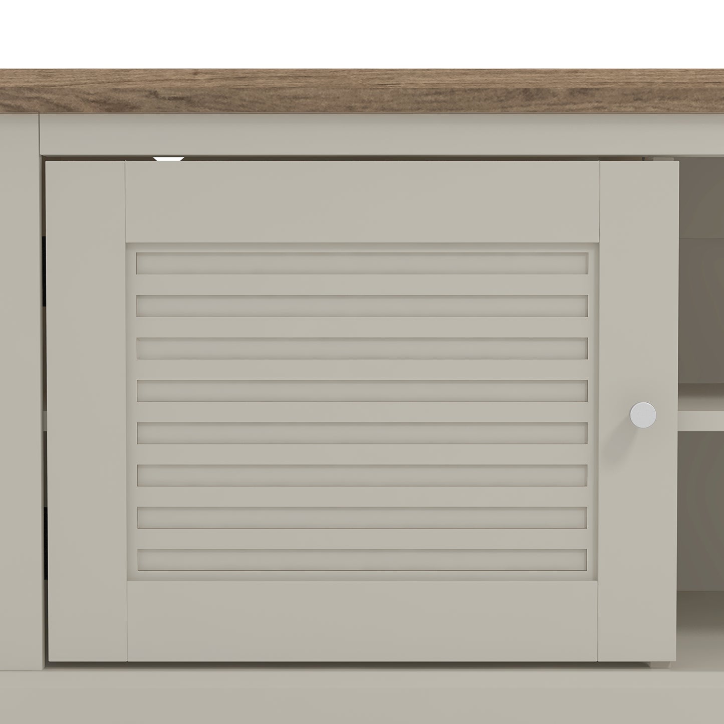 Salcombe TV Unit Light Grey 6 Shelves 2 Doors
