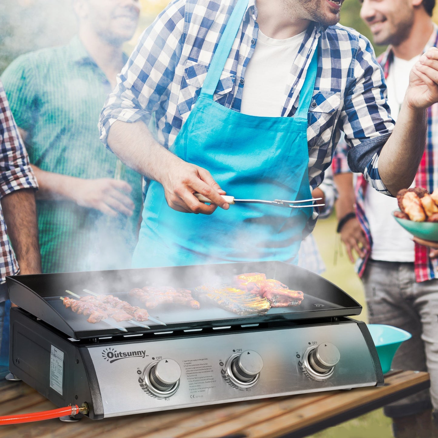 Gas Plancha Grill with 3 Stainless Steel Burner Primary Image