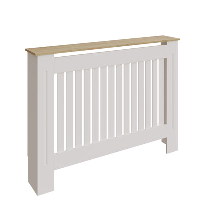 Longslow Large Radiator Cover White & Oak 1 Shelf